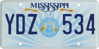 MS license plate YDZ534