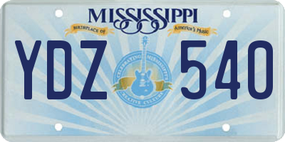 MS license plate YDZ540