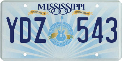MS license plate YDZ543