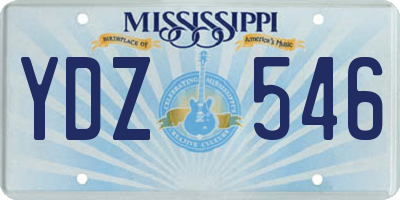 MS license plate YDZ546