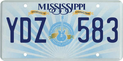 MS license plate YDZ583