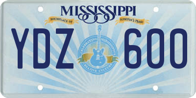 MS license plate YDZ600