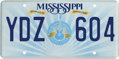 MS license plate YDZ604