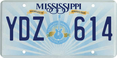 MS license plate YDZ614