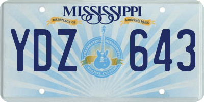 MS license plate YDZ643