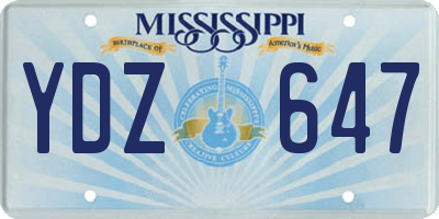 MS license plate YDZ647