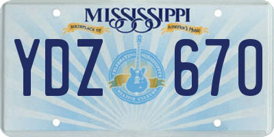 MS license plate YDZ670