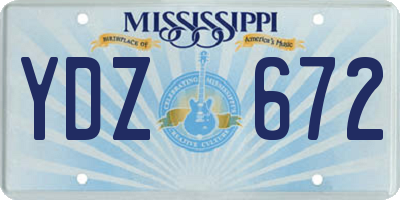 MS license plate YDZ672