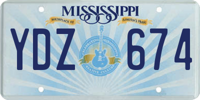 MS license plate YDZ674