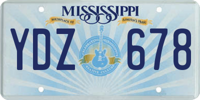 MS license plate YDZ678
