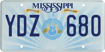 MS license plate YDZ680