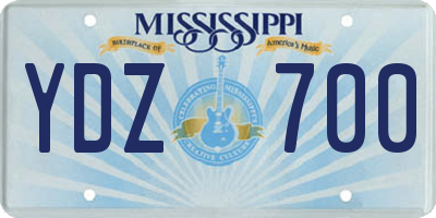 MS license plate YDZ700