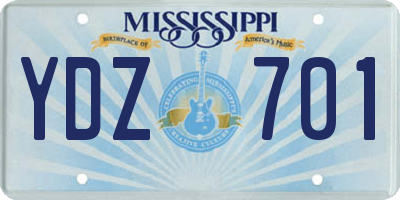 MS license plate YDZ701