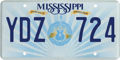 MS license plate YDZ724