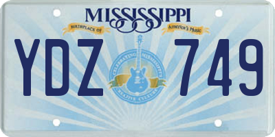 MS license plate YDZ749
