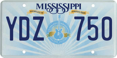 MS license plate YDZ750