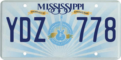 MS license plate YDZ778