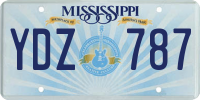 MS license plate YDZ787