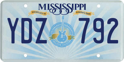 MS license plate YDZ792
