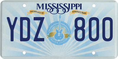 MS license plate YDZ800