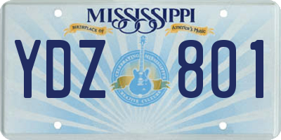 MS license plate YDZ801