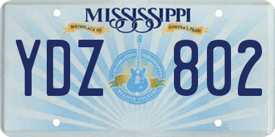 MS license plate YDZ802