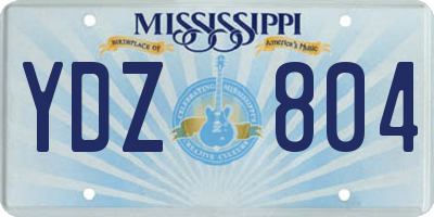 MS license plate YDZ804