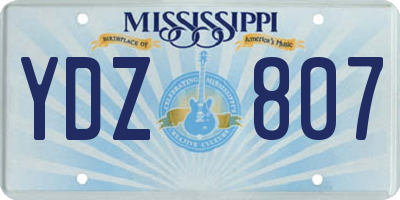 MS license plate YDZ807