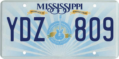 MS license plate YDZ809