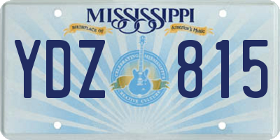 MS license plate YDZ815