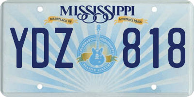 MS license plate YDZ818
