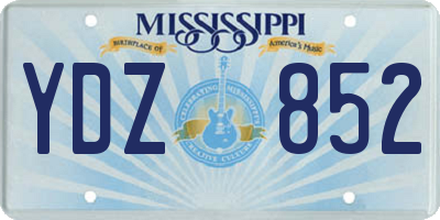 MS license plate YDZ852