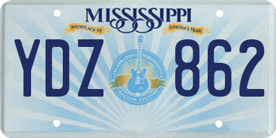 MS license plate YDZ862