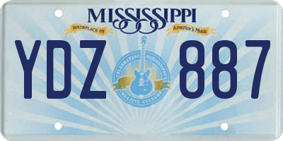 MS license plate YDZ887