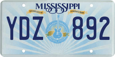MS license plate YDZ892