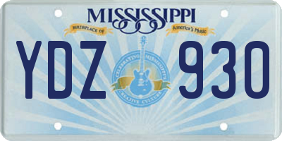 MS license plate YDZ930