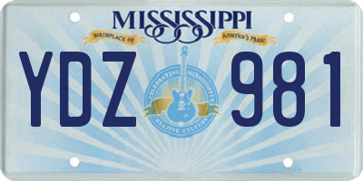 MS license plate YDZ981