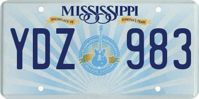 MS license plate YDZ983