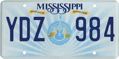 MS license plate YDZ984