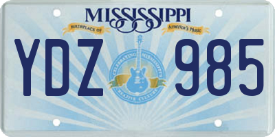 MS license plate YDZ985