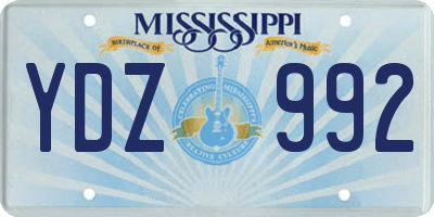 MS license plate YDZ992