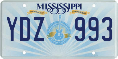 MS license plate YDZ993
