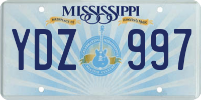 MS license plate YDZ997