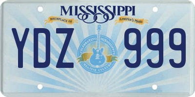 MS license plate YDZ999