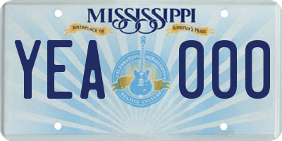 MS license plate YEA000