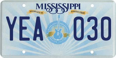 MS license plate YEA030