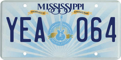MS license plate YEA064