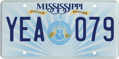 MS license plate YEA079