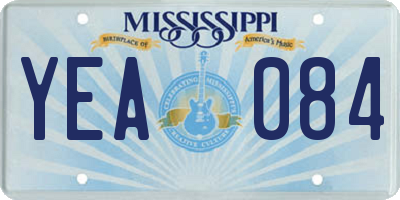 MS license plate YEA084