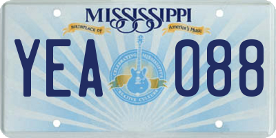 MS license plate YEA088
